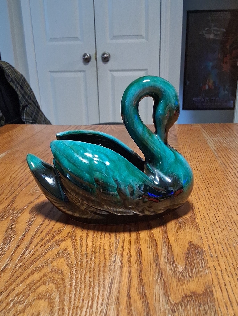 Vintage Blue Mountain Pottery Swan Planter Drip Glaze MCM